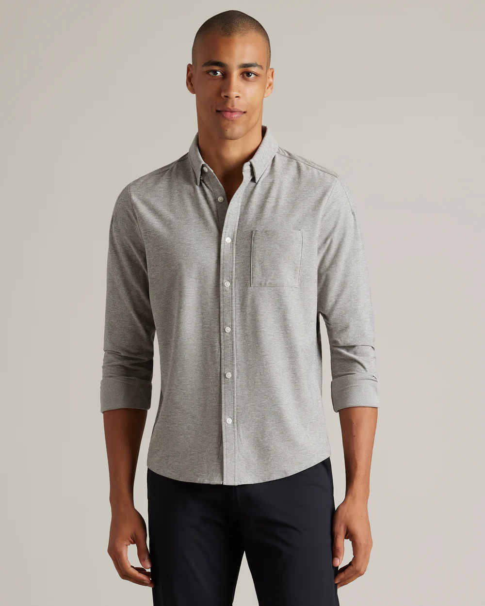 WFH Shirt- Brushed Nickel Gray/Sleet Gray – Clementine WFH Shirt- Brushed Nickel Gray/Sleet Gray – Clementine