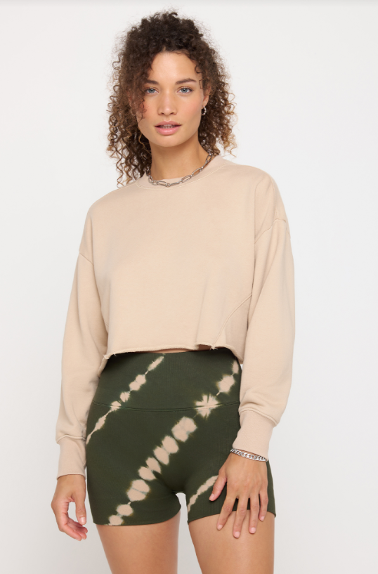 Serenity Cropped Pullover- Sandstone