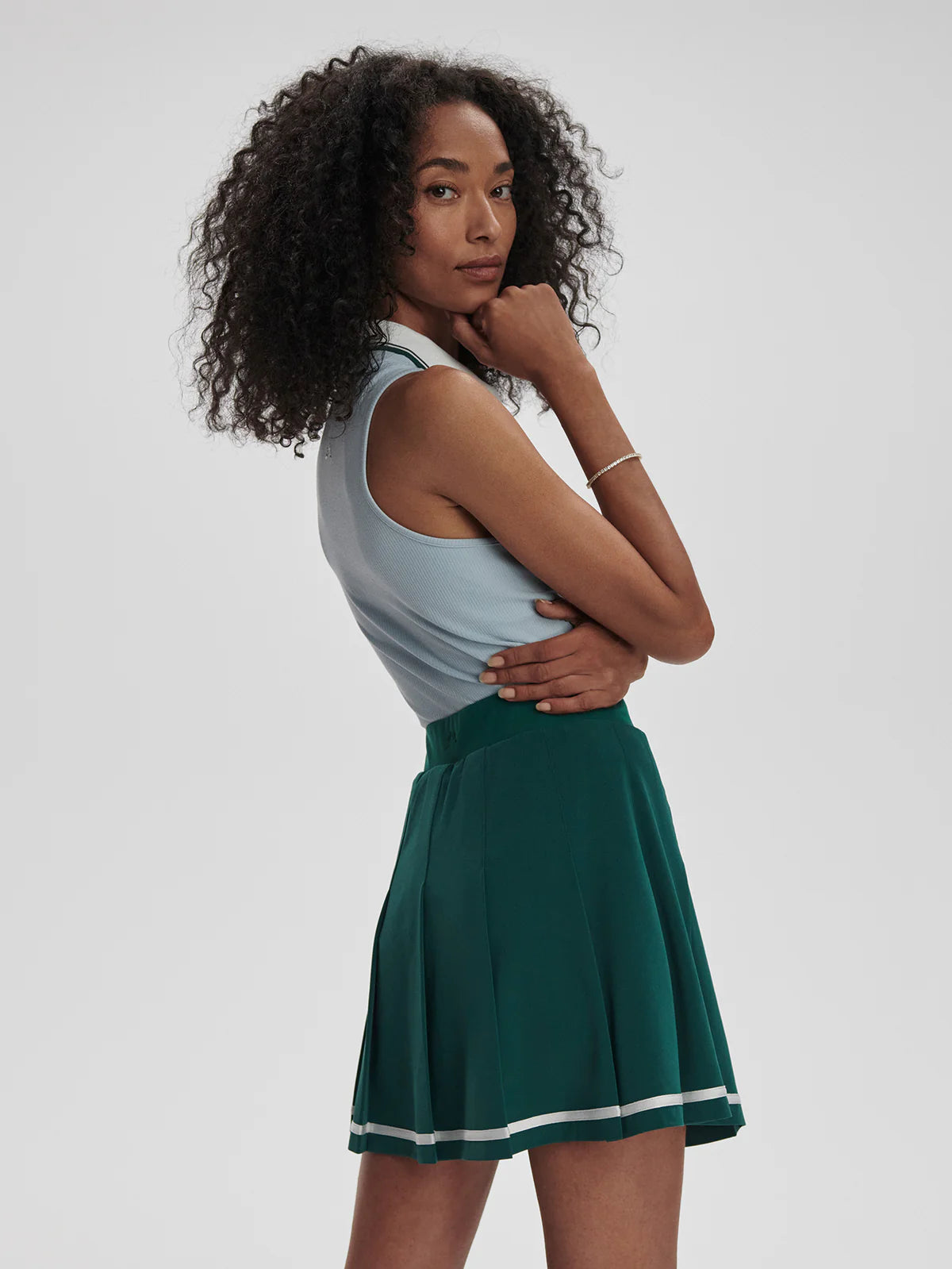 Clarendon 2.0 High Rise Skort 16"- Forest/White