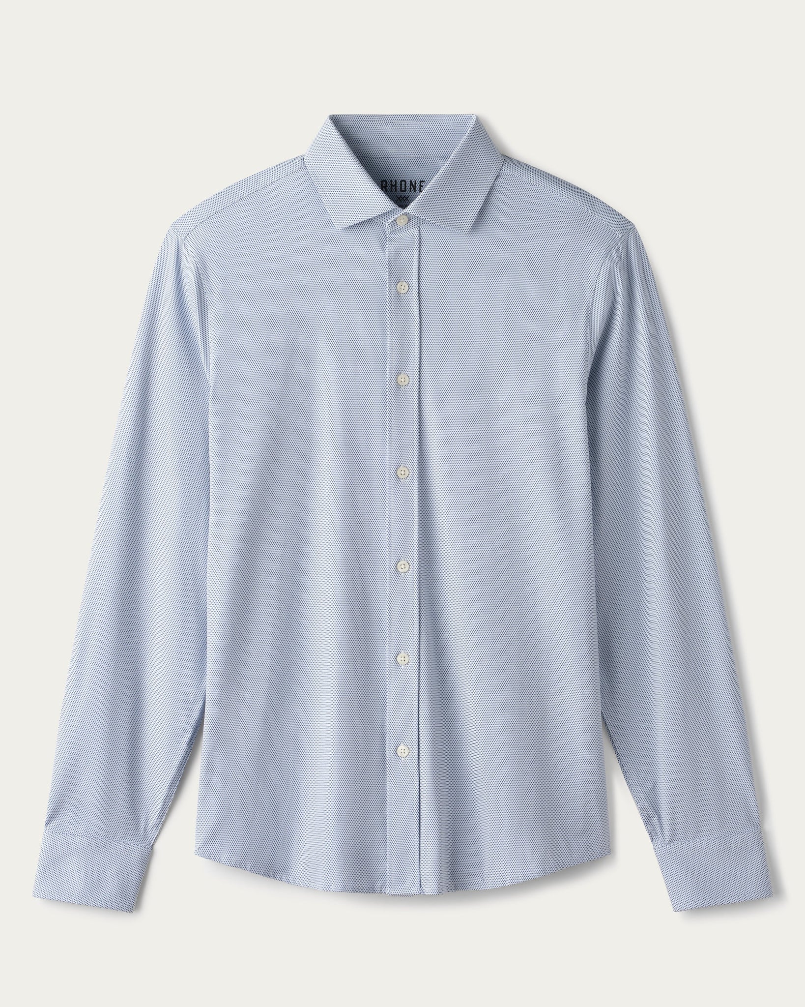 Commuter Shirt Semi Spread Collar- Navy Geo Dot