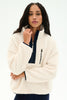Reese Sherpa Half Zip Pullover- Creme/Indigo