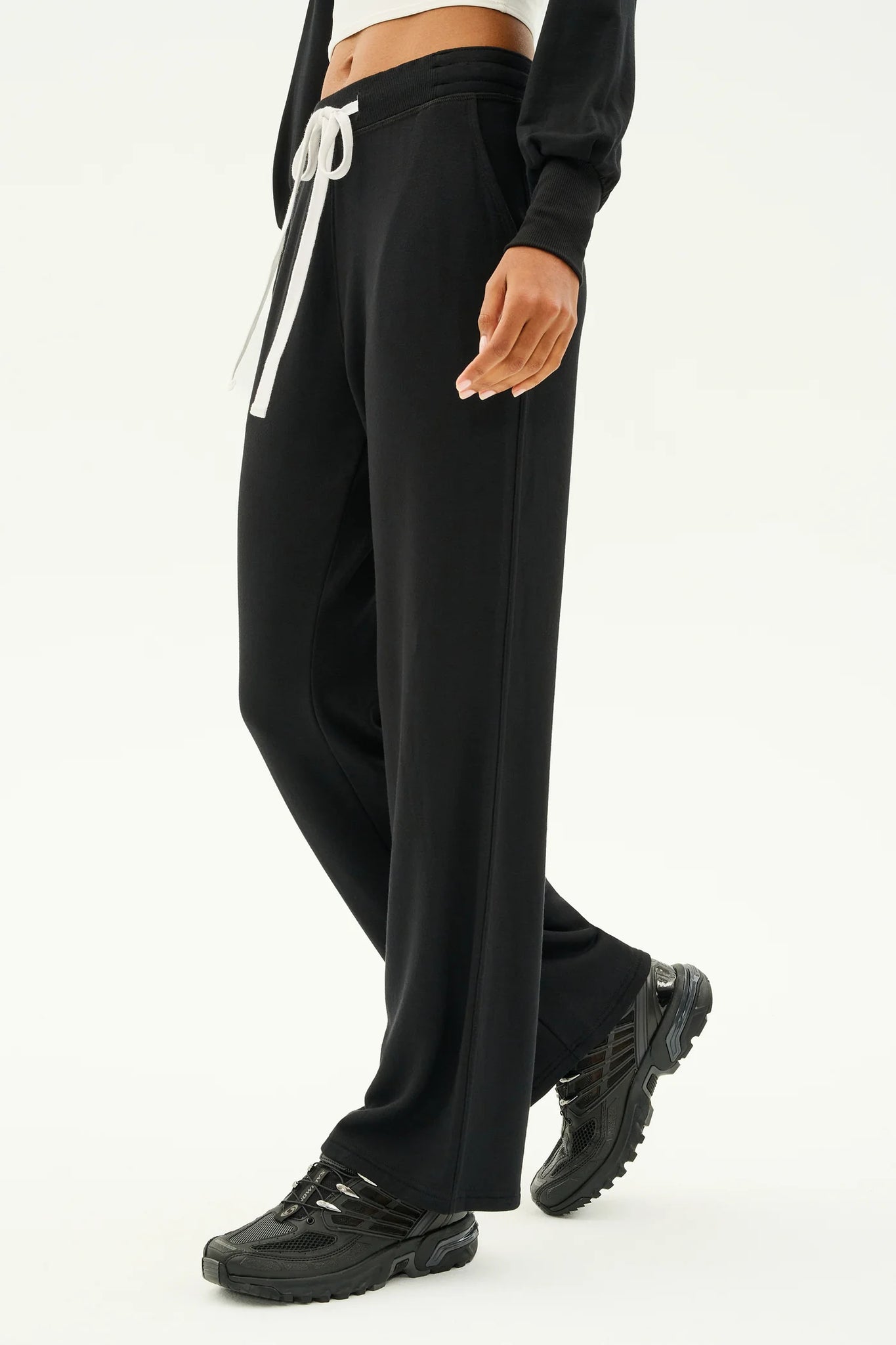 Raven Fleece Full Length Sweatpant- Black