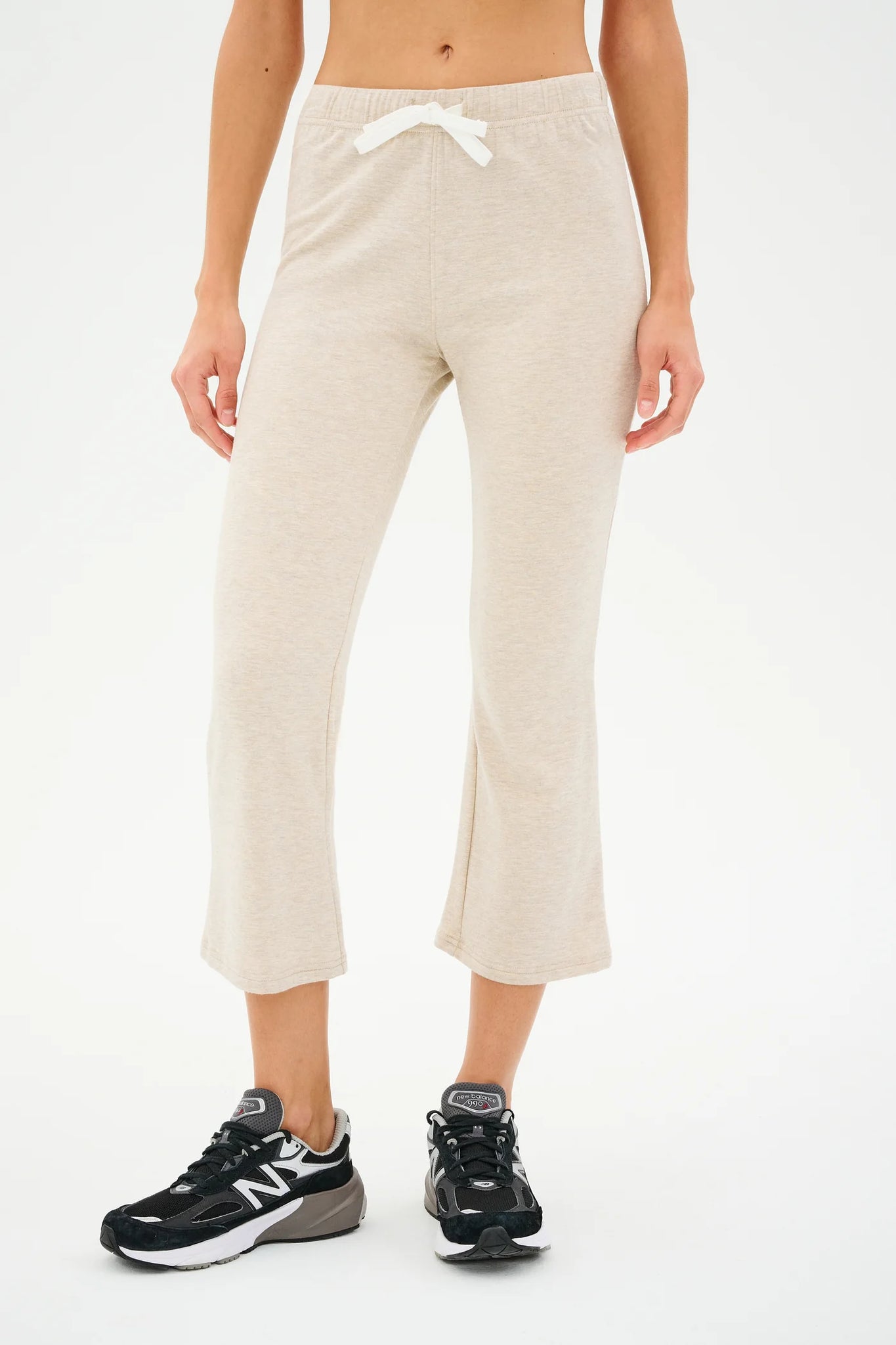 Brooks Fleece Cropped Flare- Heather Oatmeal