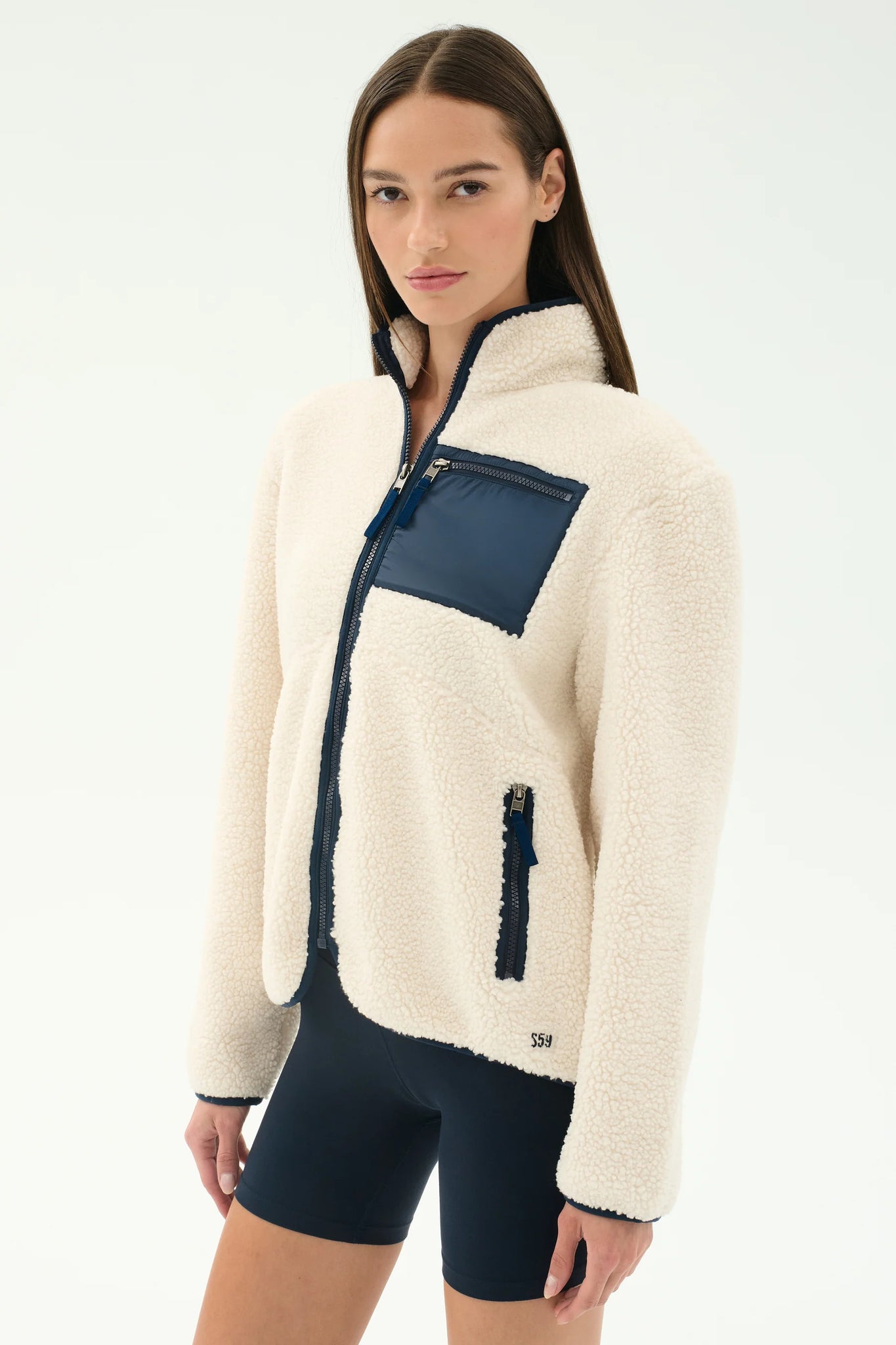 Harris Sherpa Jacket- Creme/Indigo