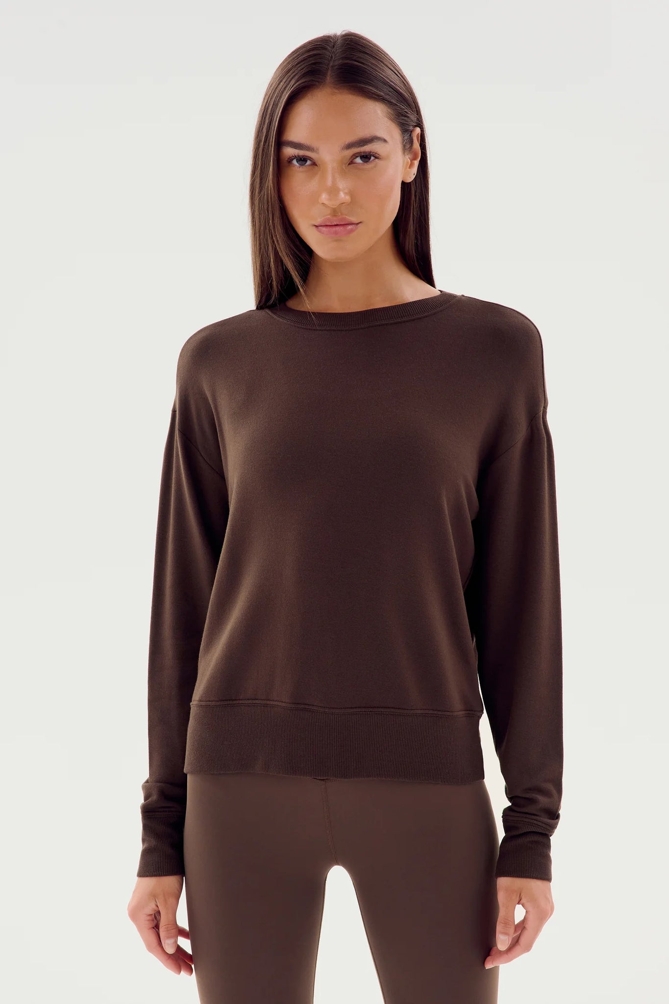 Sonja Fleece Sweatshirt- Dark Chocolate