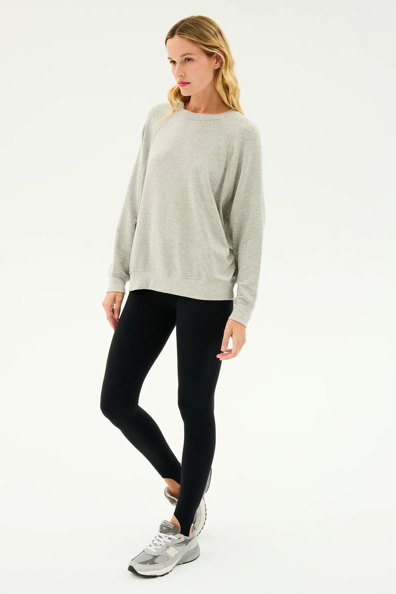 Andie Oversized Fleece Sweatshirt- Heather Grey