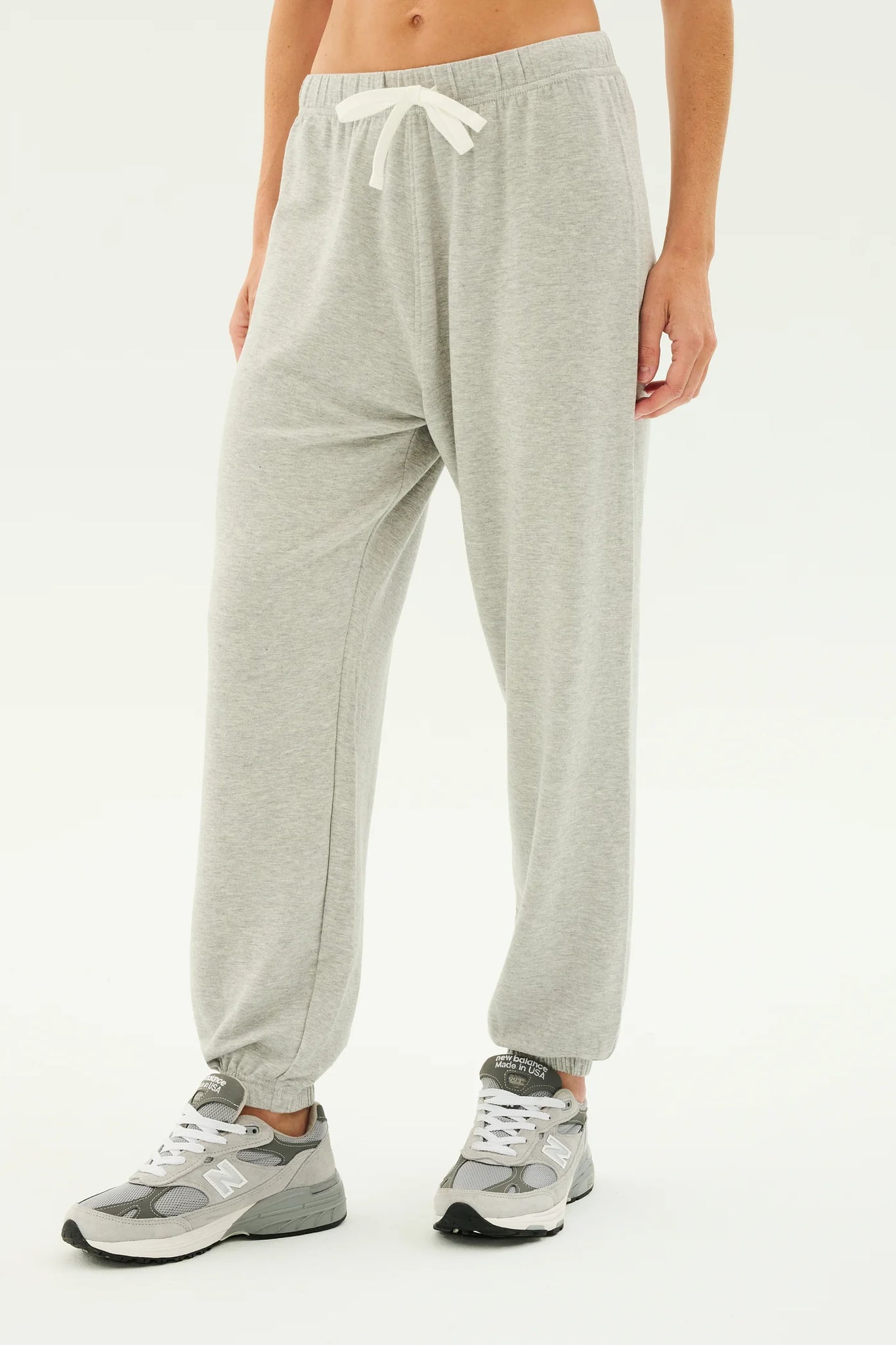 Andie Oversized Fleece Sweatpant- Heather Grey