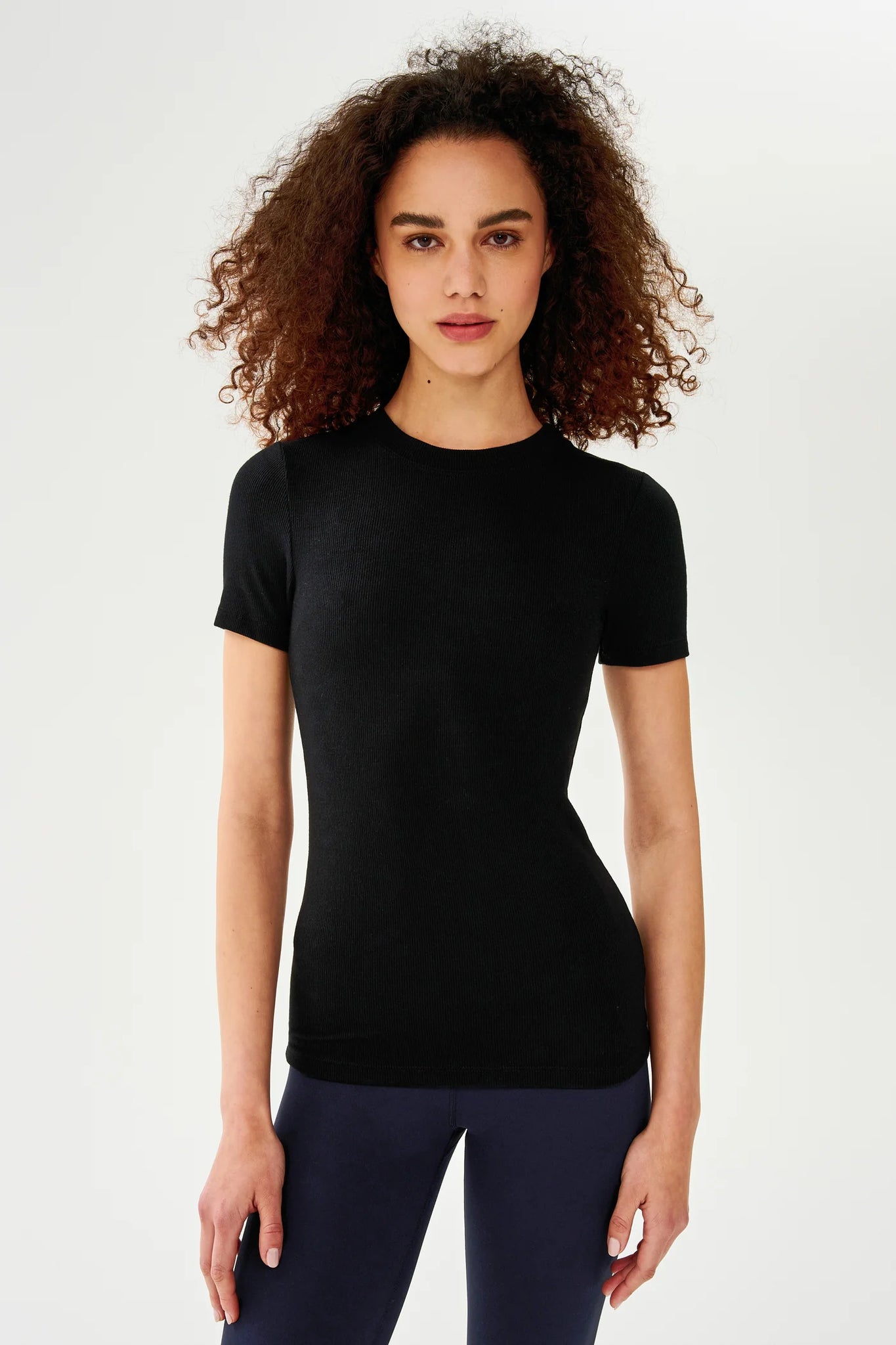 Louise Rib Short Sleeve- Black