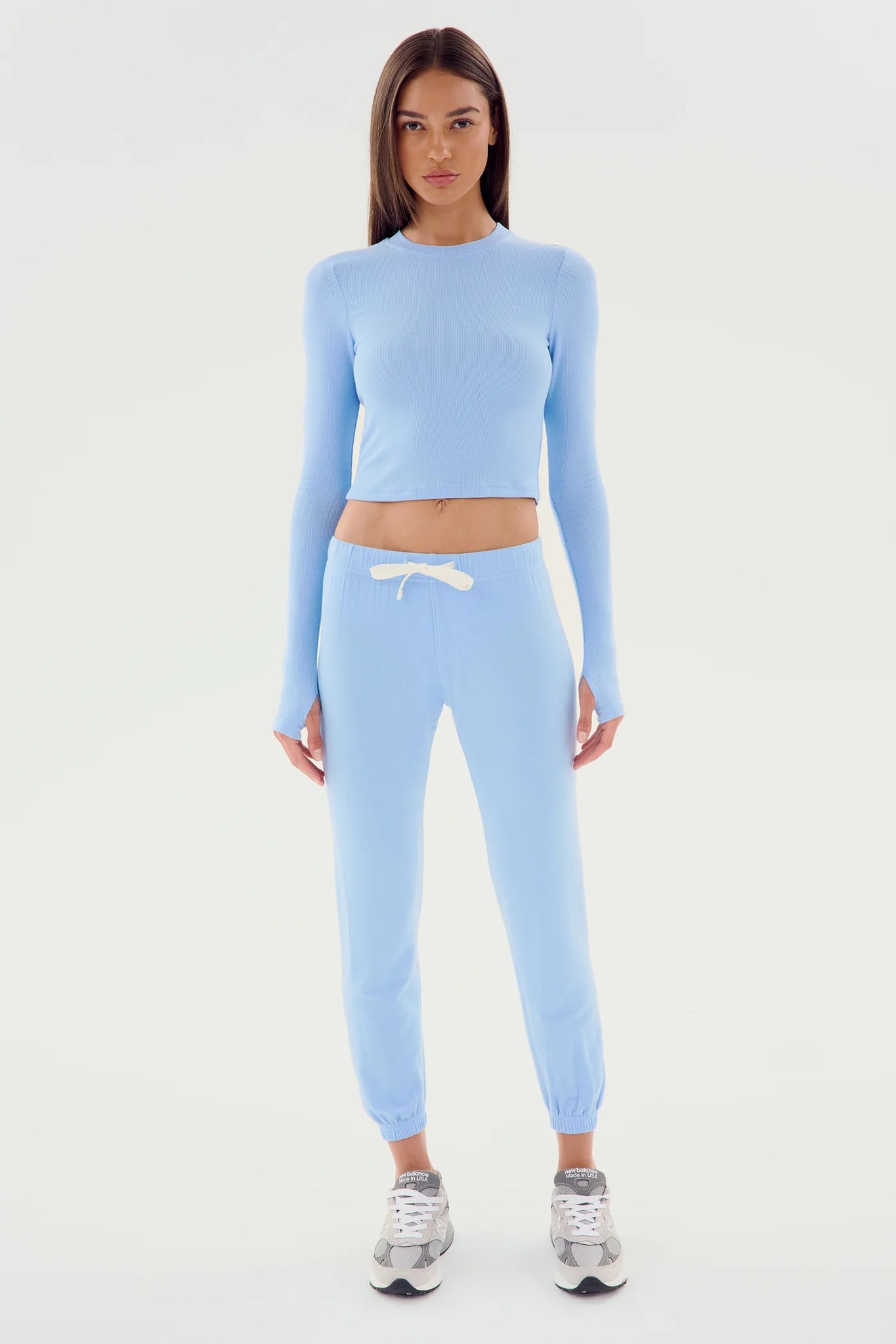 Sonja Fleece Sweatpant- Skylight