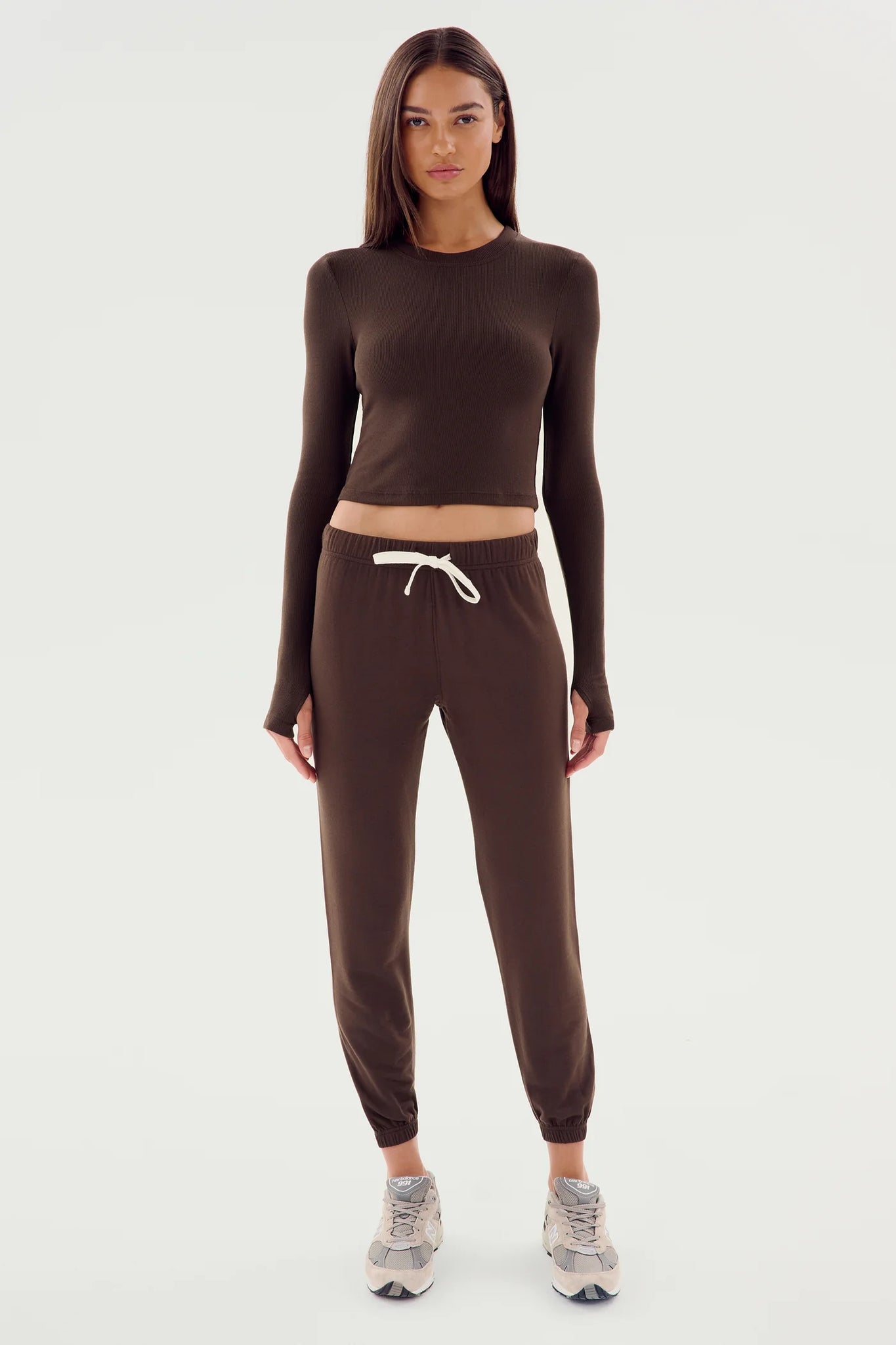 Sonja Fleece Sweatpant- Dark Chocolate