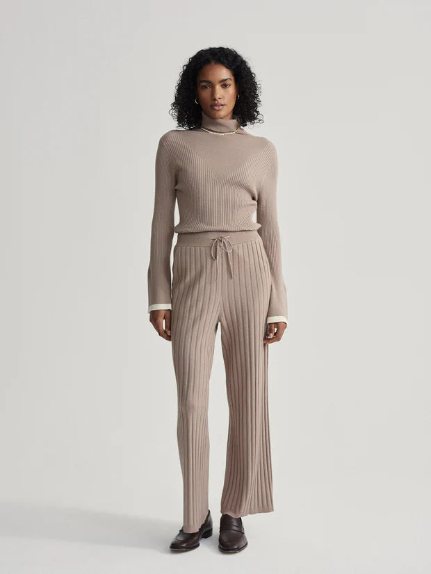 Simeon Wide Rib Knit Trouser- Fungai