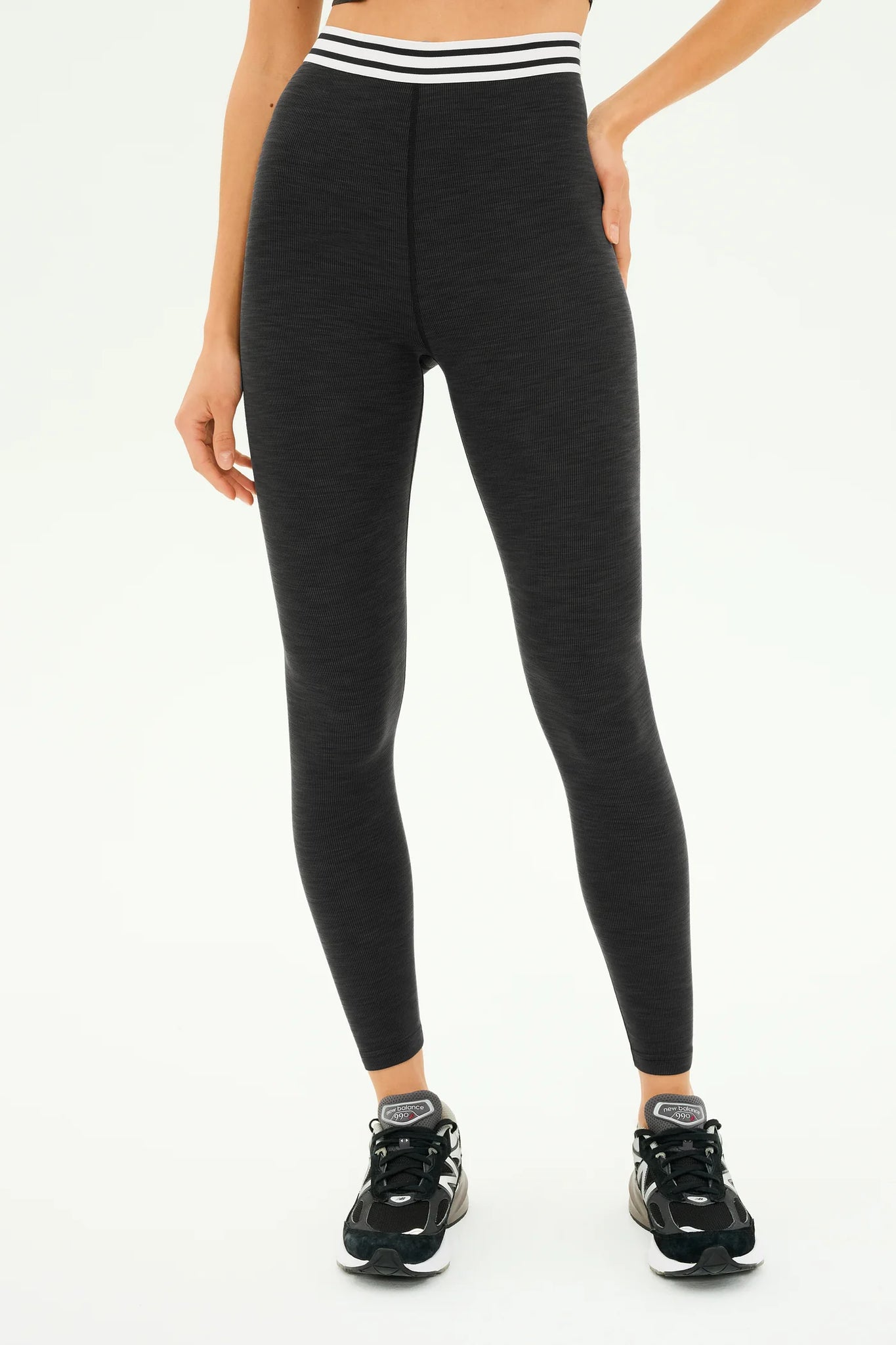 Bailey High Waist Active Rib 7/8- Heather Graphite