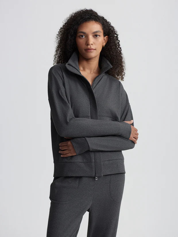 Rozanna Zip Through Midlayer- Black Marl