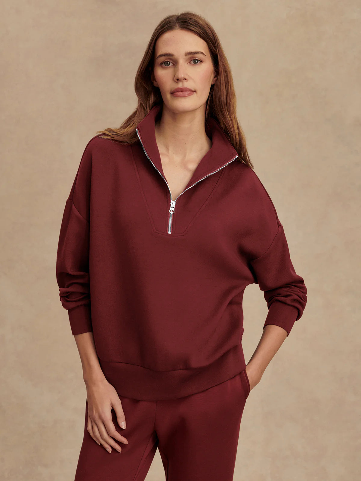 Hawley Half Zip- New Maroon
