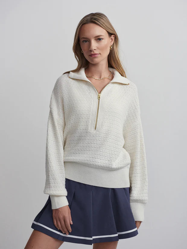 Jene Merino Half Zip- Snow White