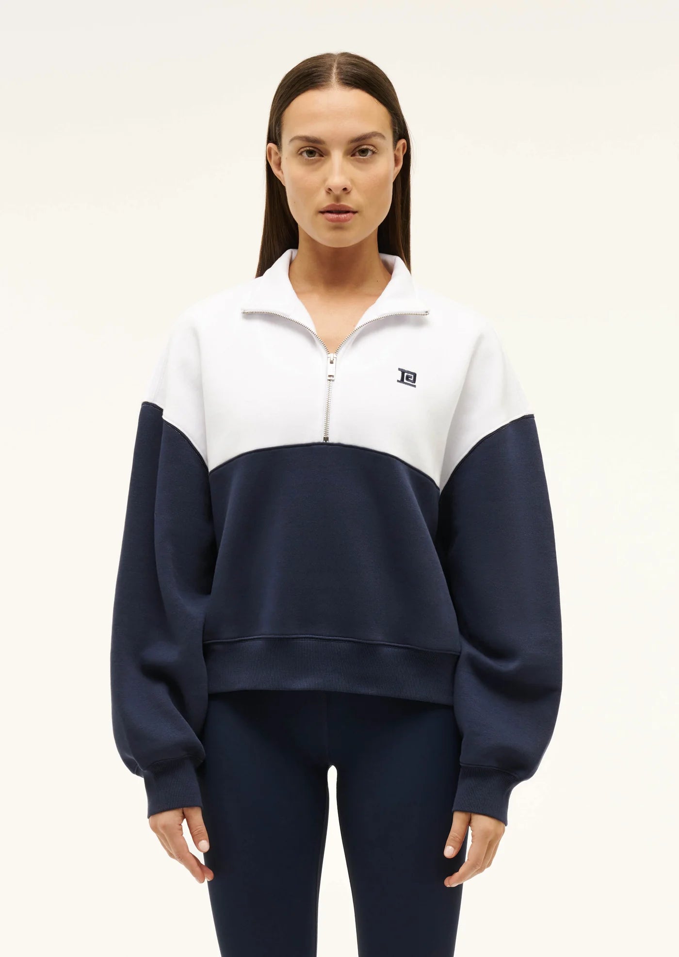 Centre Field Sweat- White/Dark Navy