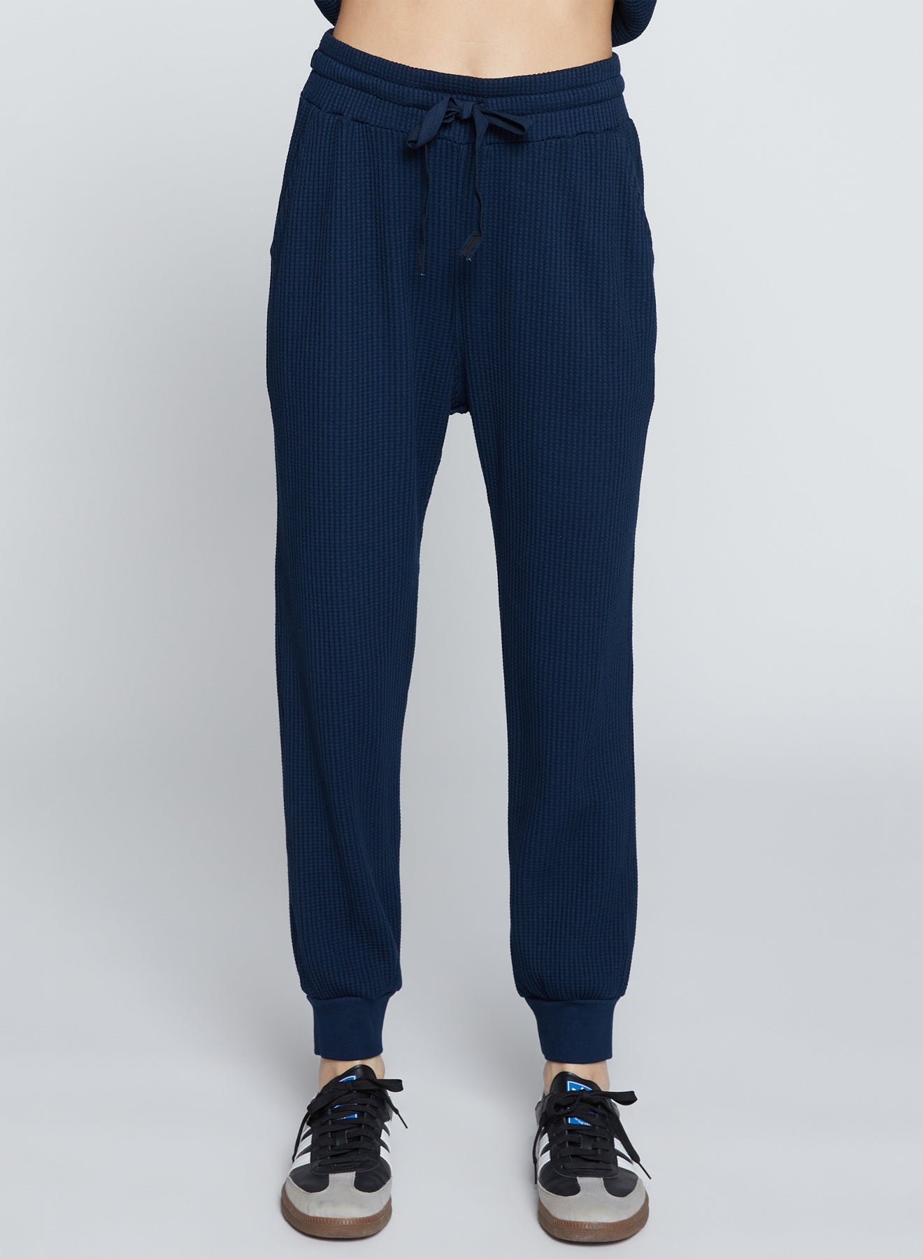 Luxe Thermal Drawstring Jogger- New Navy