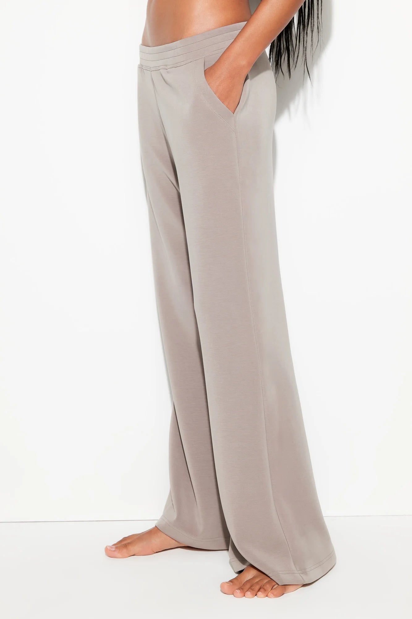 Jensen Wide Leg Pant- Moon Rock