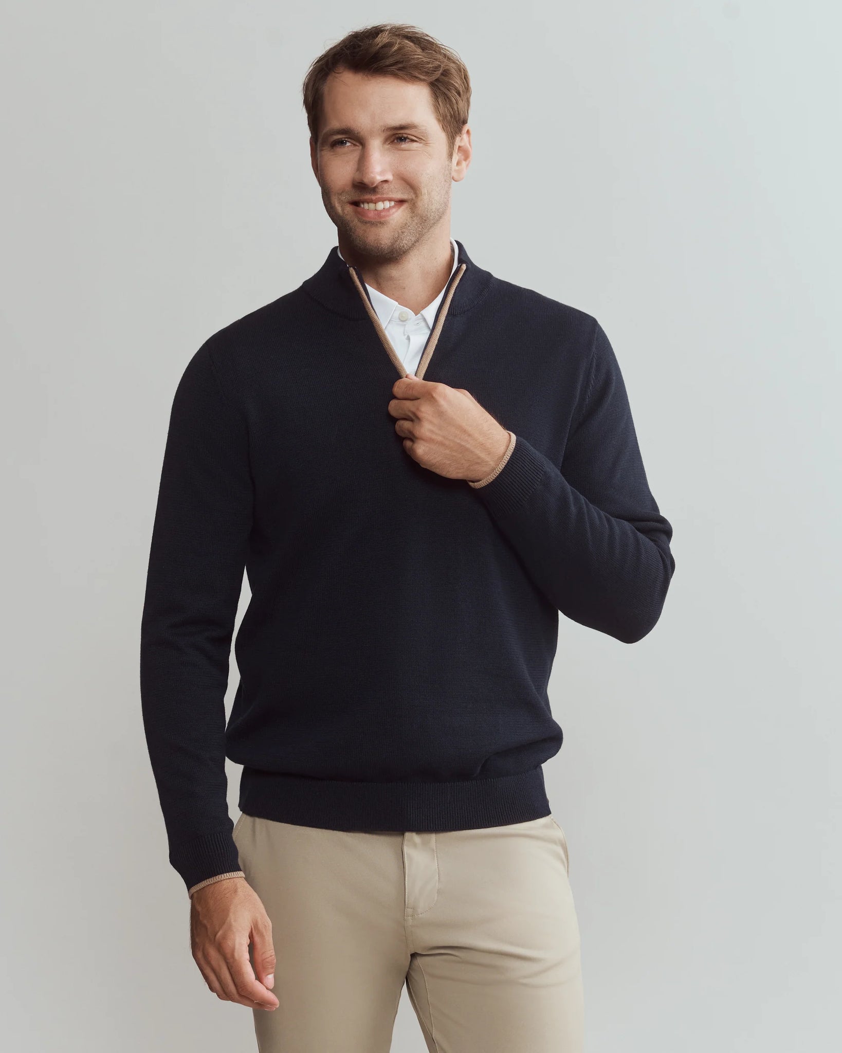 Commuter 1/4 Zip Sweater- True Navy