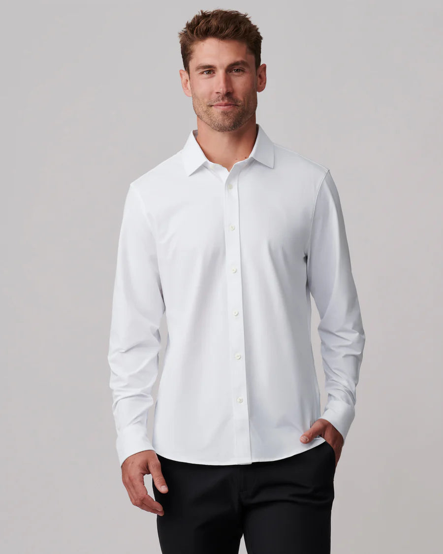 Commuter Shirt Semi Spread Collar- White