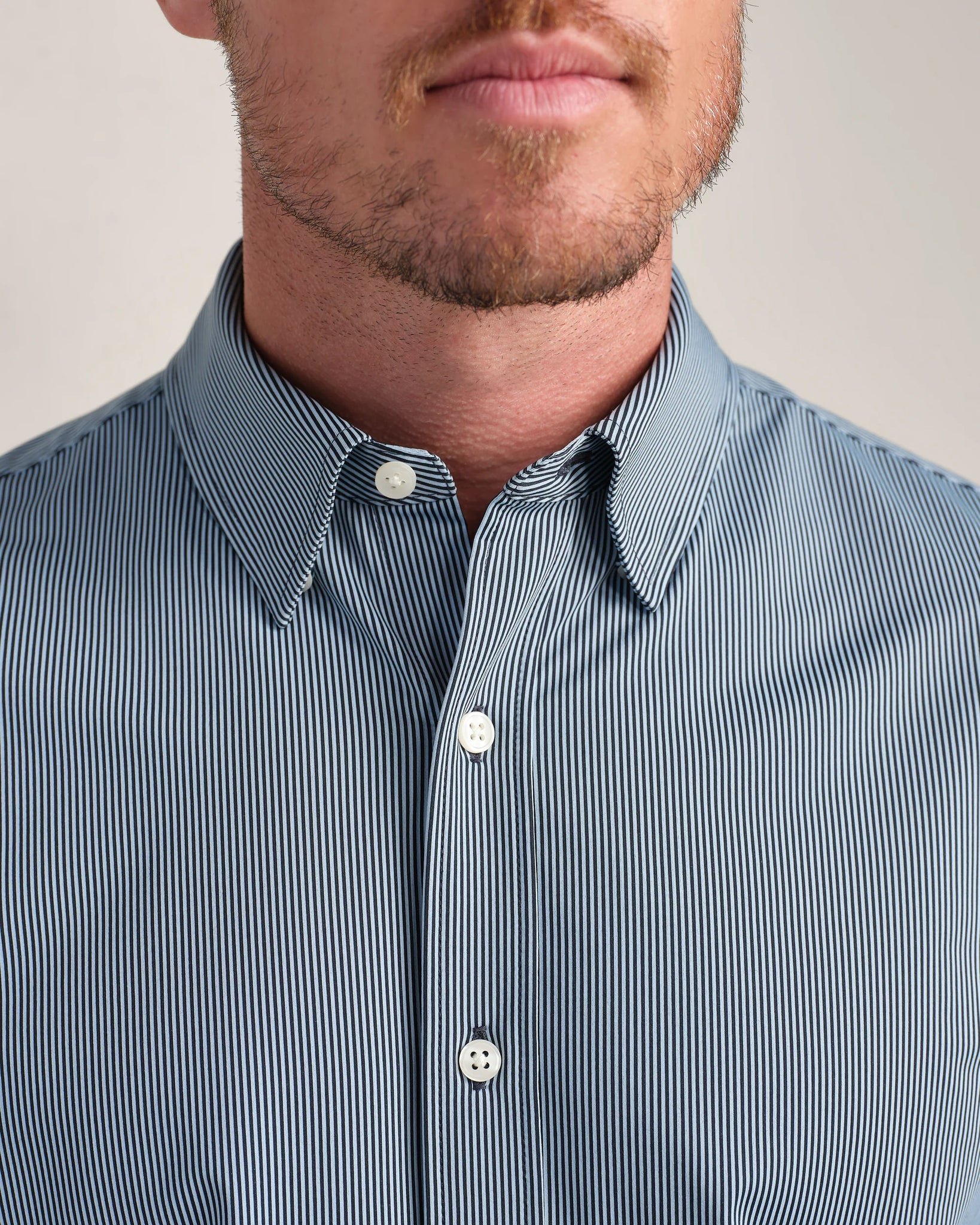 Commuter Shirt Slim Fit-Navy/Light Blue Stripe