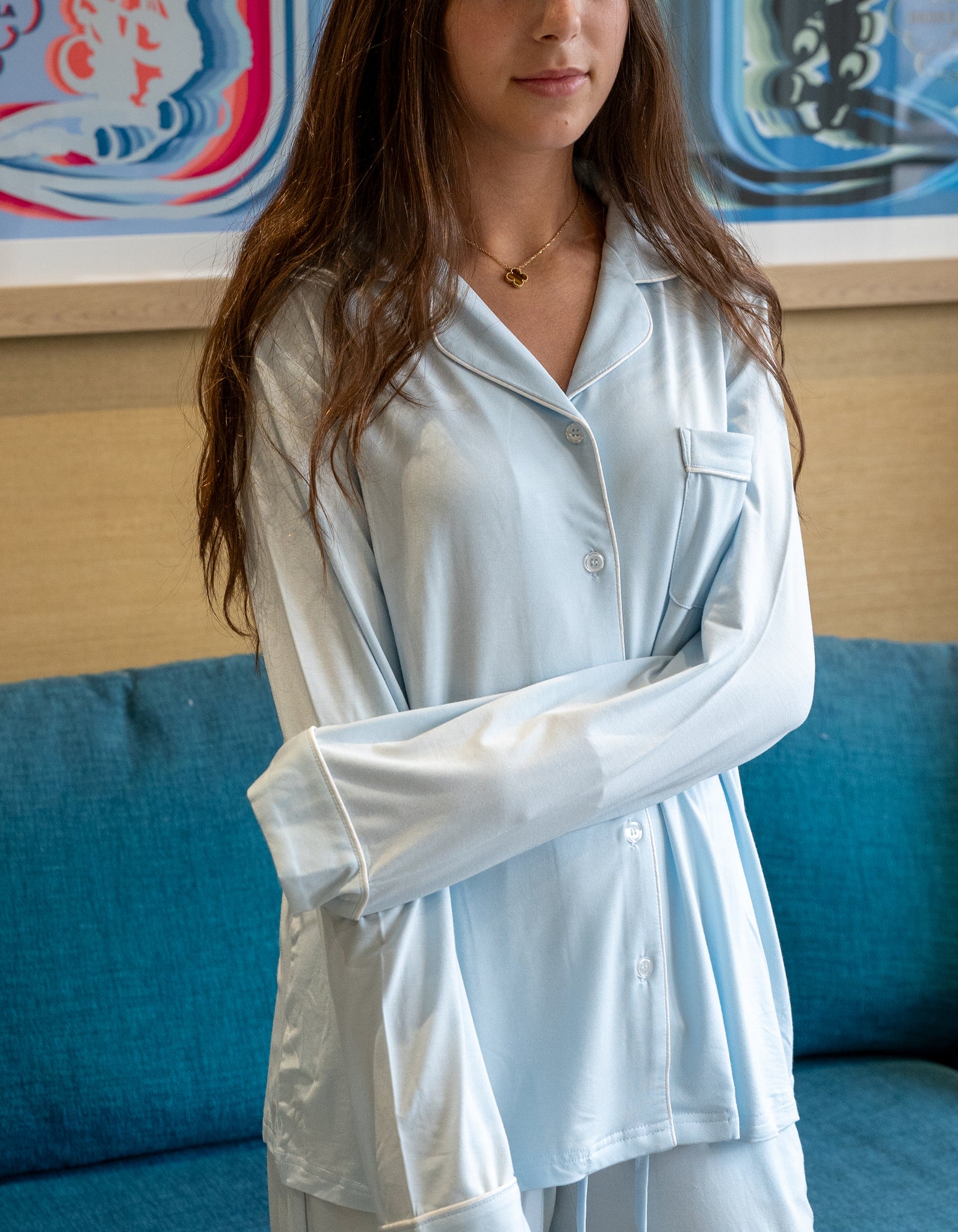 Light Blue Adult Pajamas