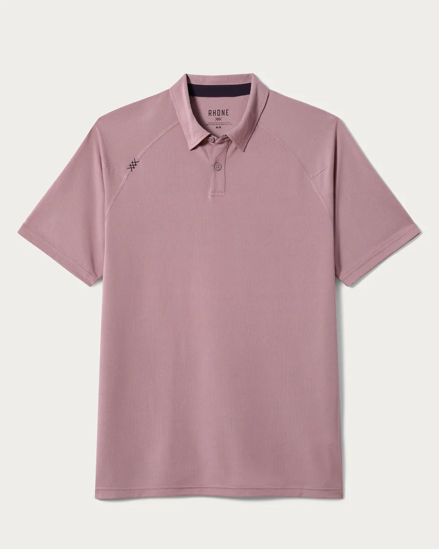 Delta Pique Polo- Discrete Mauve/Cloud Gray