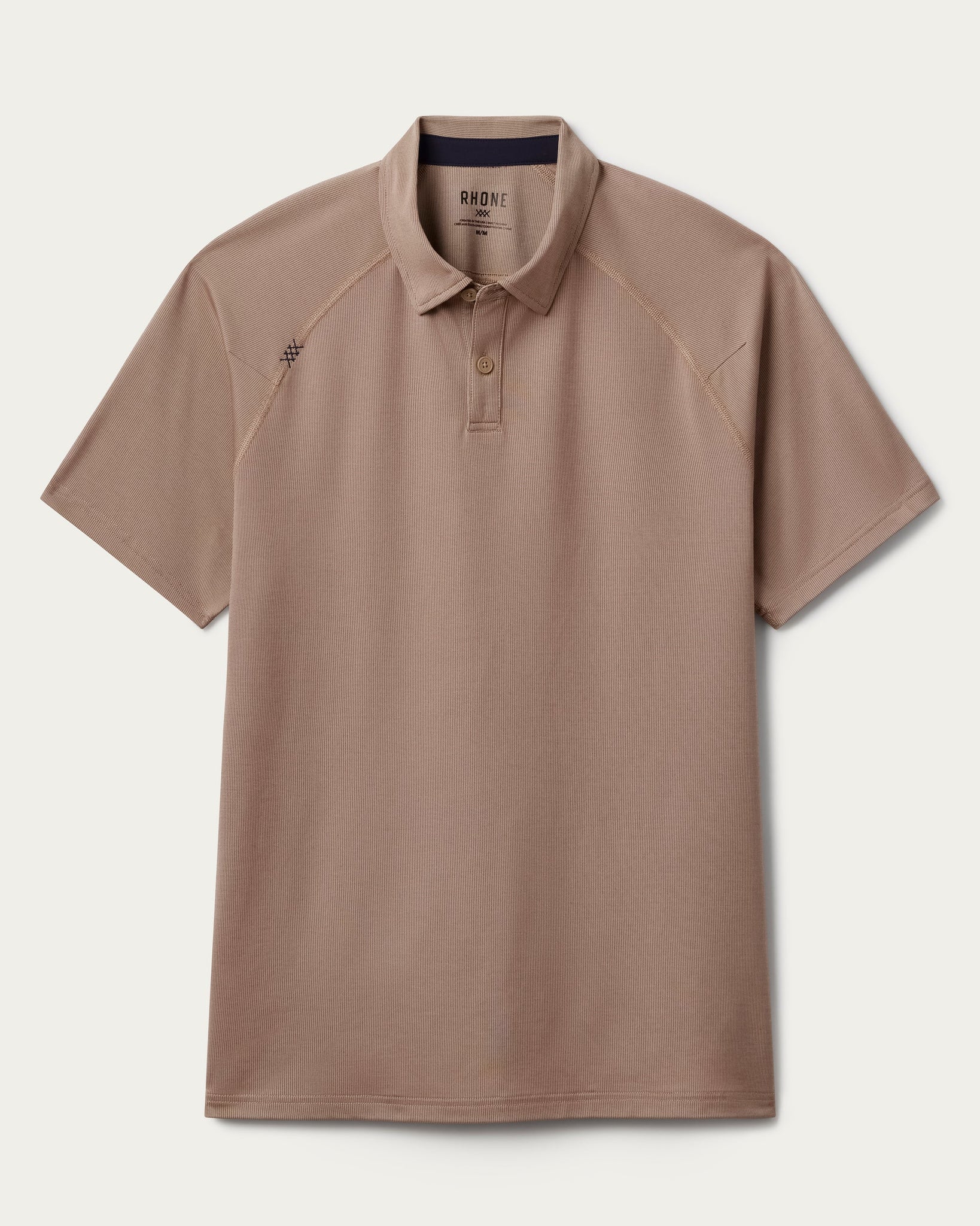 Delta Pique Polo- Savannah Tan/Chocolate Chip