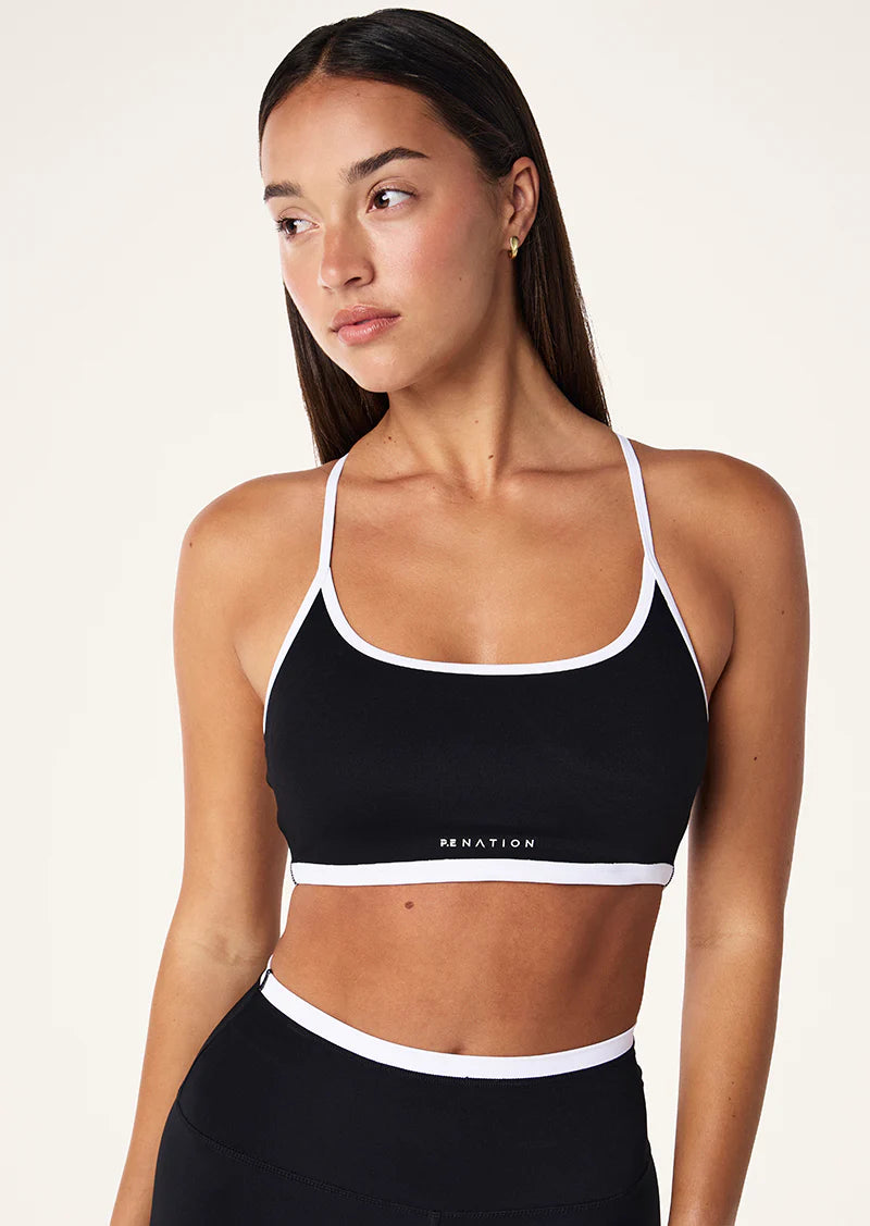 Fundamental Sports Bra- Black/Optic White