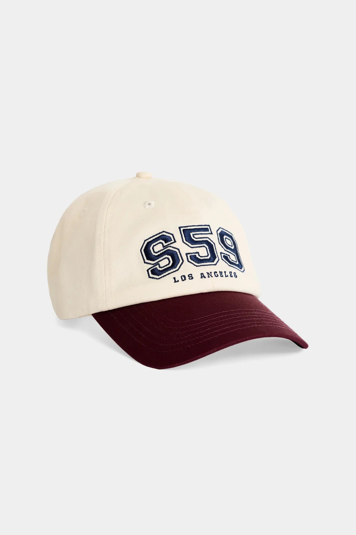 Tennis Cap- Creme/Dark Cherry