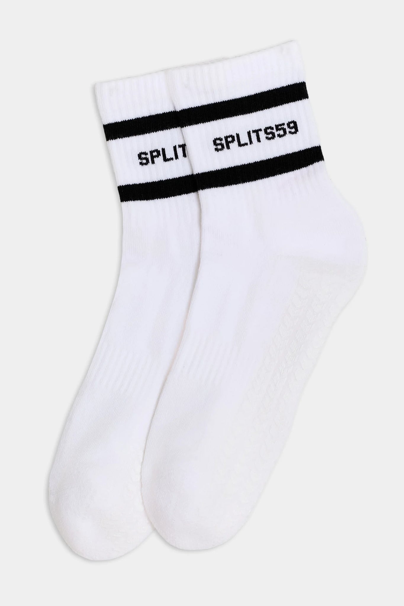 Logo Stripe Ankle Grip Socks- White/Black