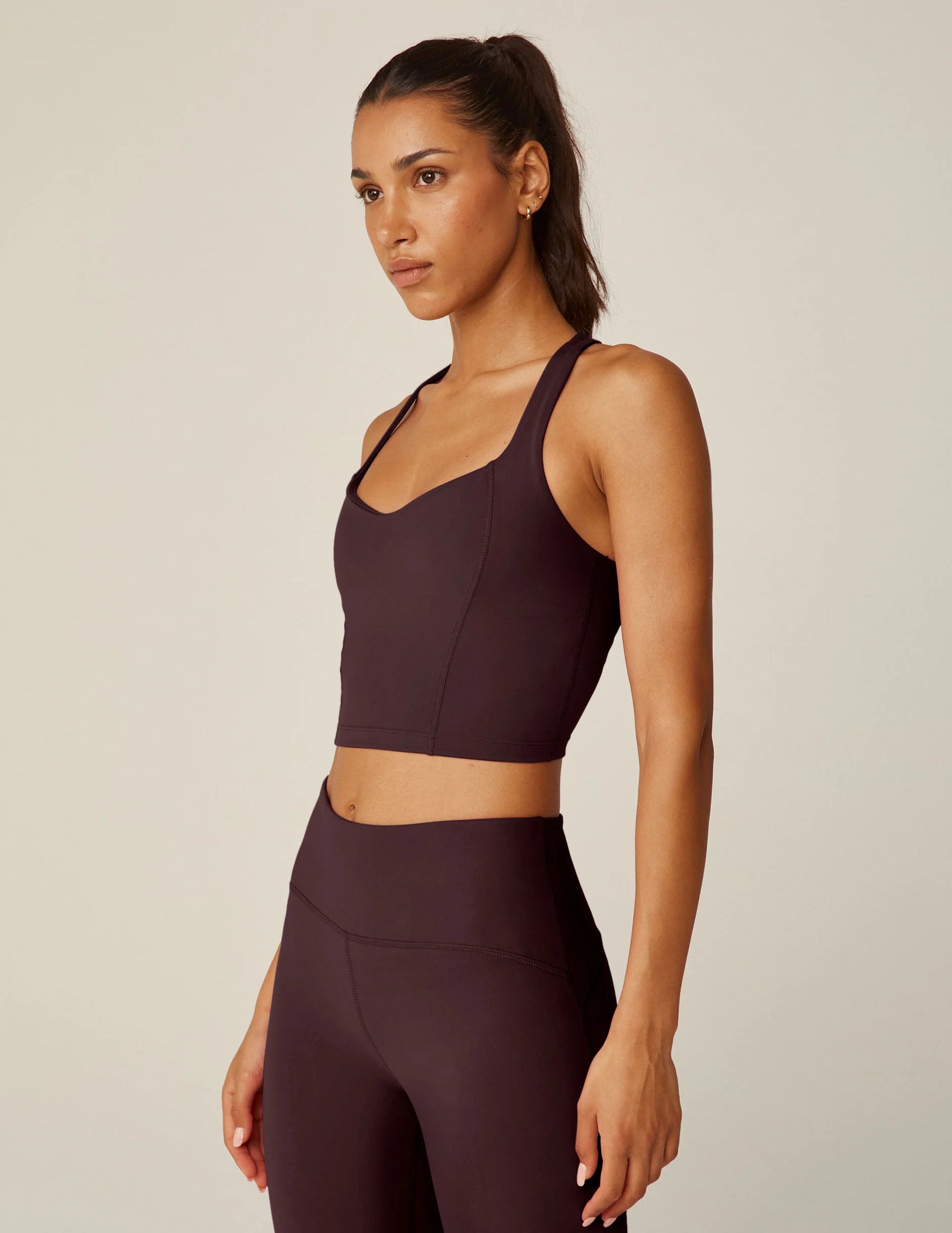 PowerBeyond Intensity Racerback Cropped Tank- Rich Plum