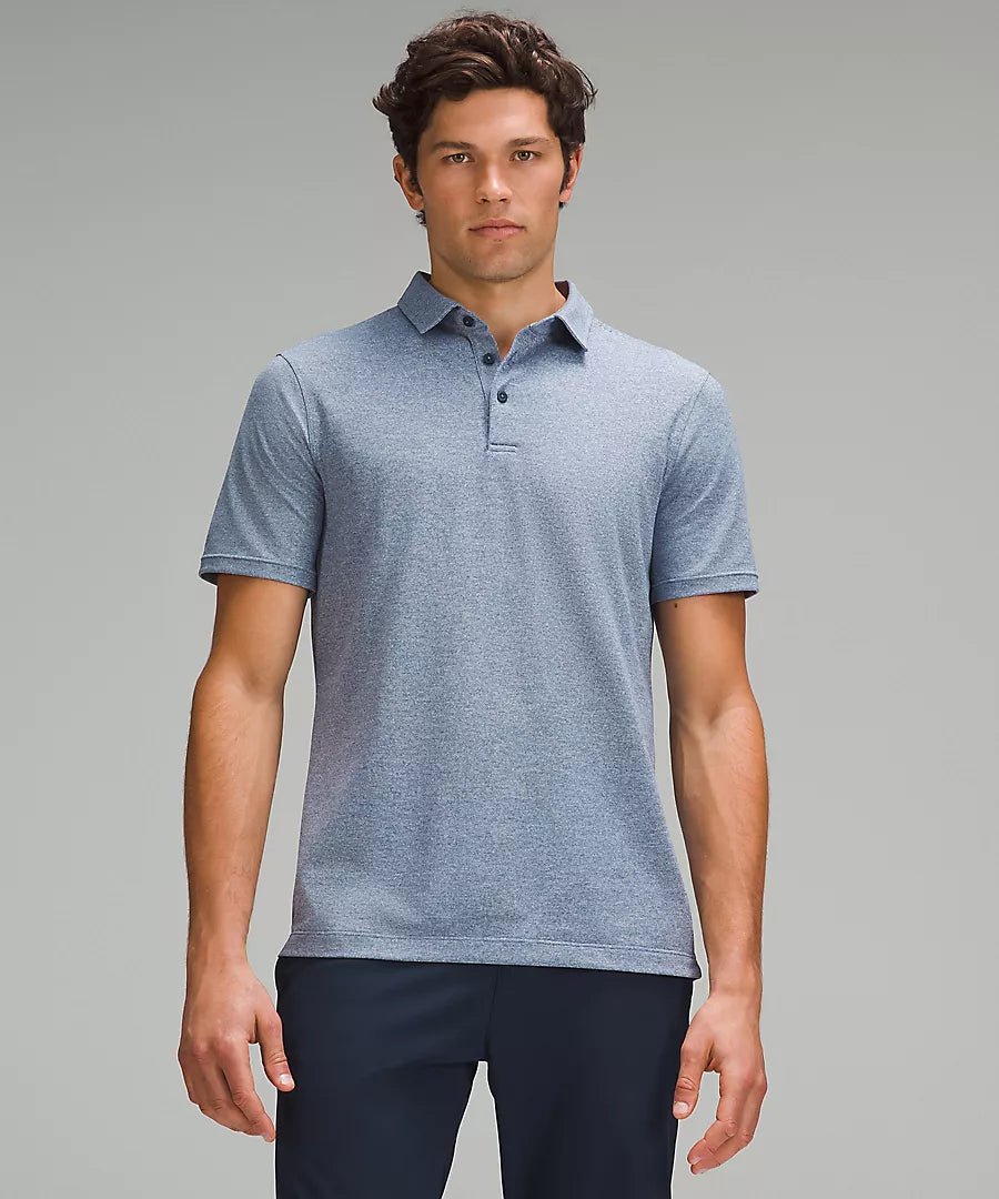 Evolution Short-Sleeve Polo Shirt-Heathered True Navy