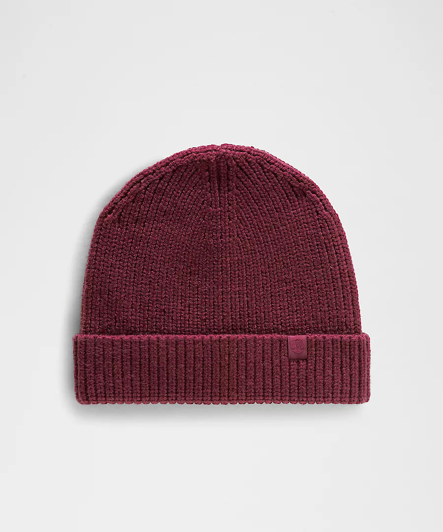 Close-Fit Wool-Blend Ribbed Knit Beanie- Deep Luxe