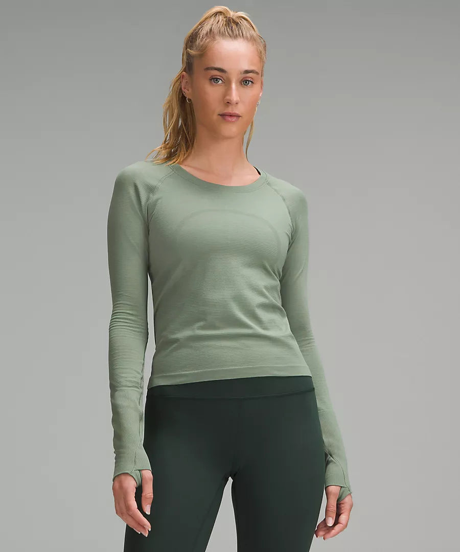 Swiftly Tech Long Sleeve 2.0 Race- Grey Eucalyptus