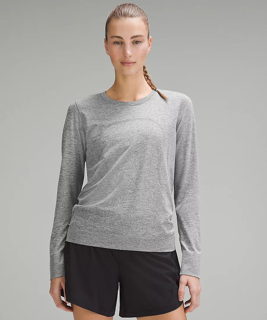 Swiftly Relaxed Long Sleeve- Slate/White