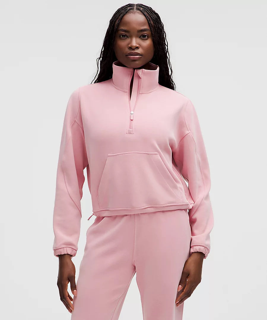 Brushed Softstreme Half Zip- Pink Tide