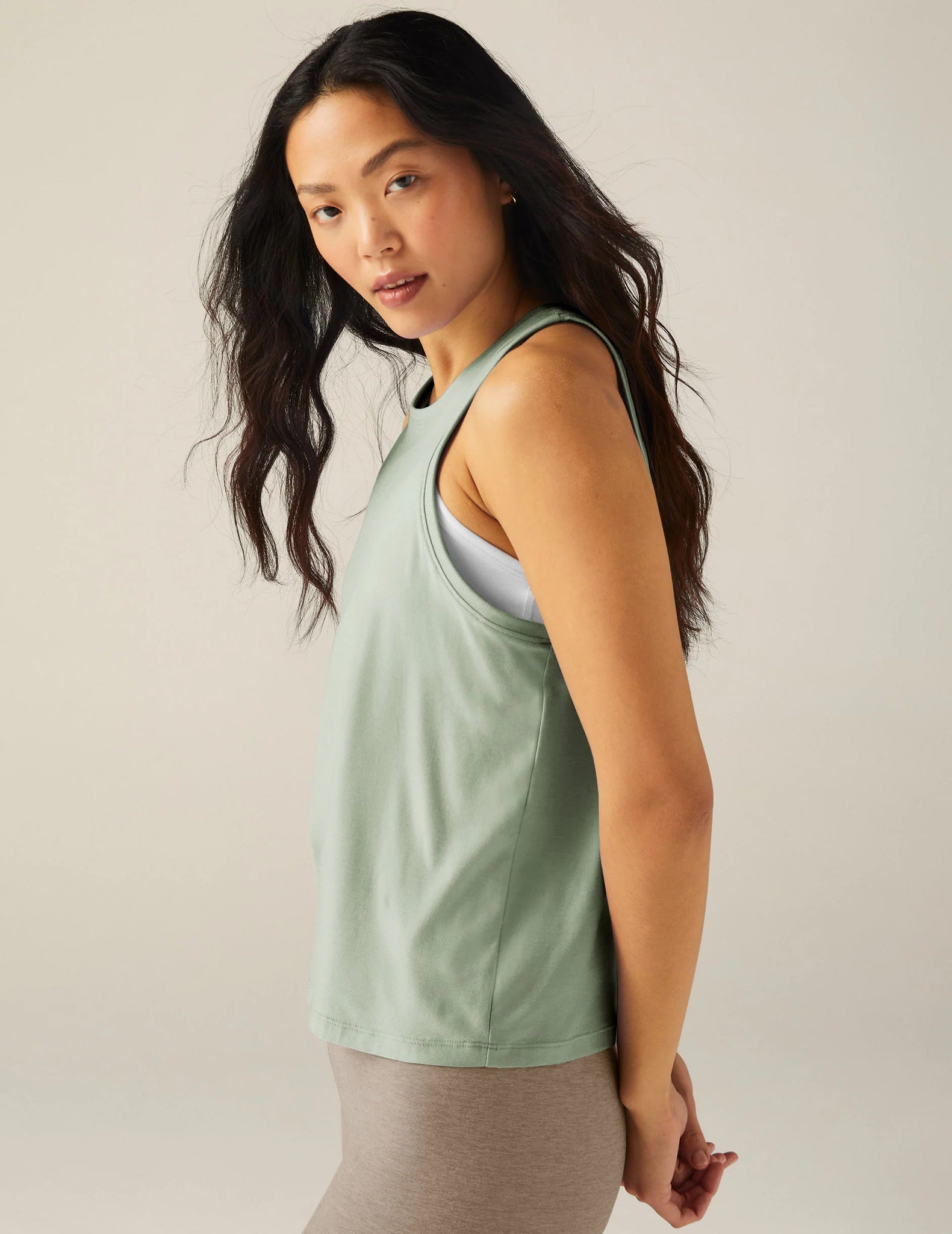 Featherweight Rebalance Tank- Minty Slate Heather