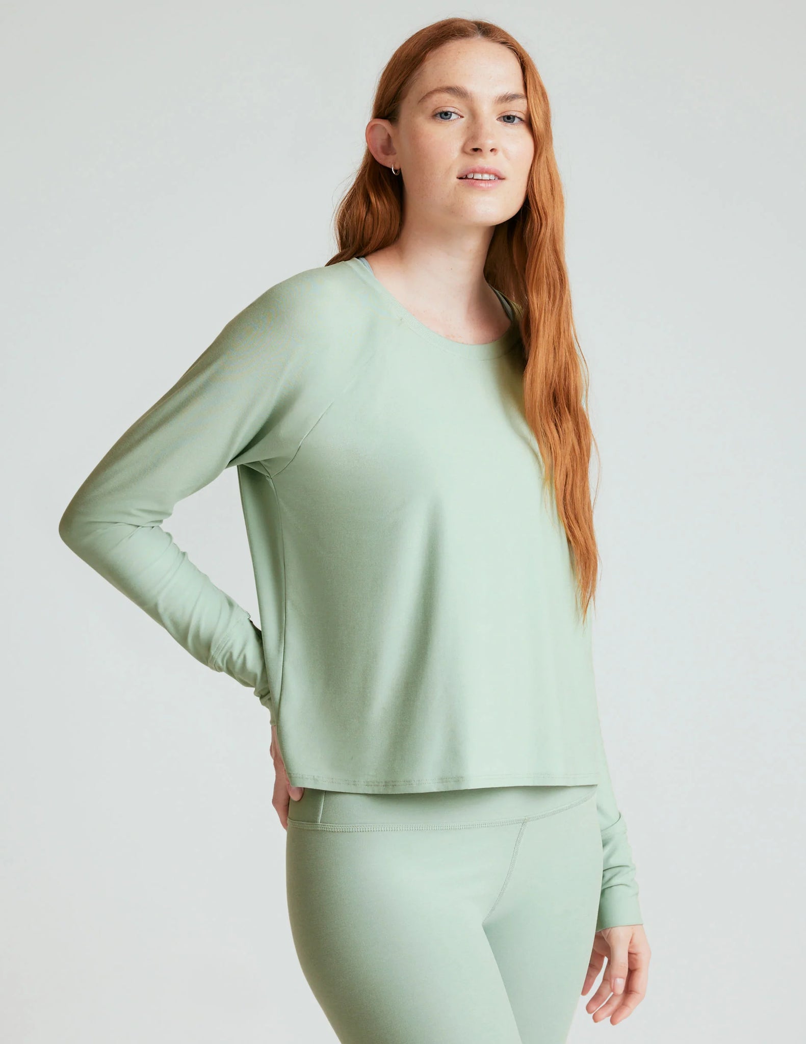 Featherweight Daydreamer Pullover- Minty Slate Heather