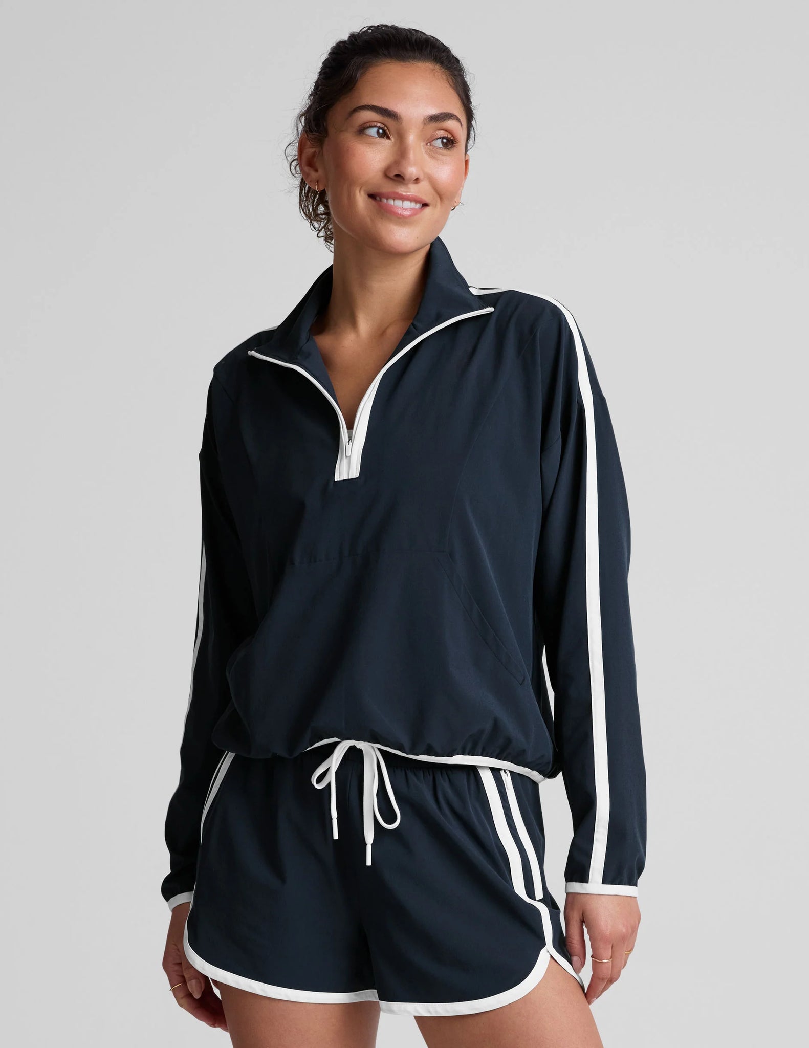 Course Contrast Half Zip Pullover- Nocturnal Navy/True White
