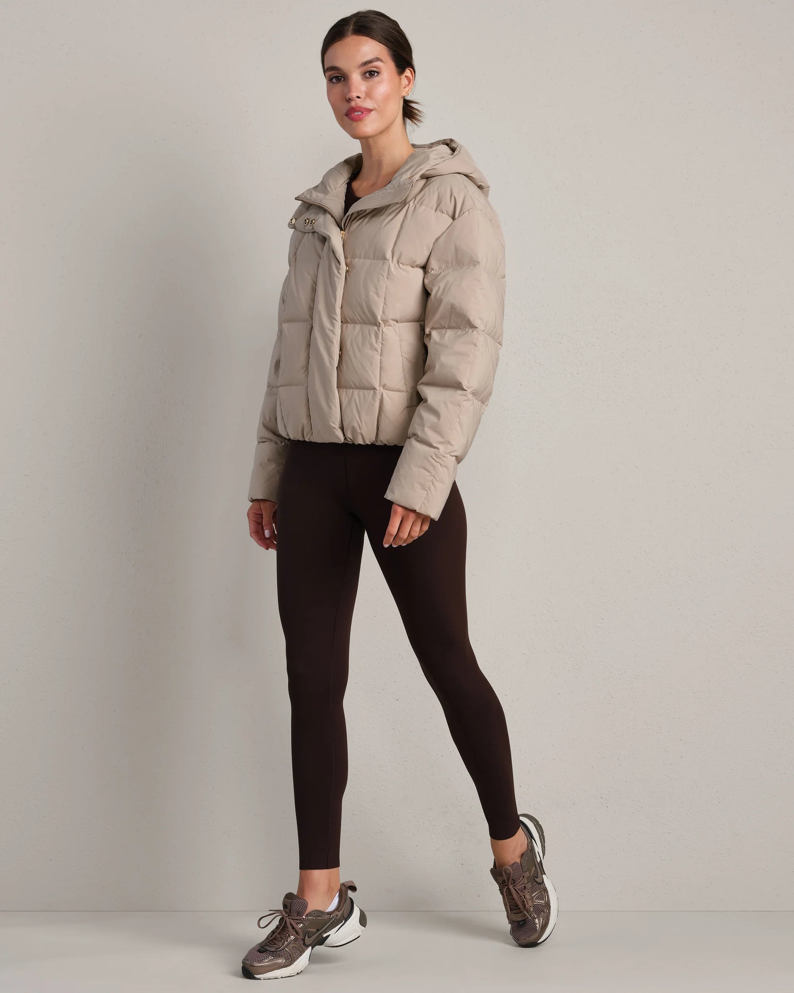 Powder Puff Down Jacket- Beige Stone