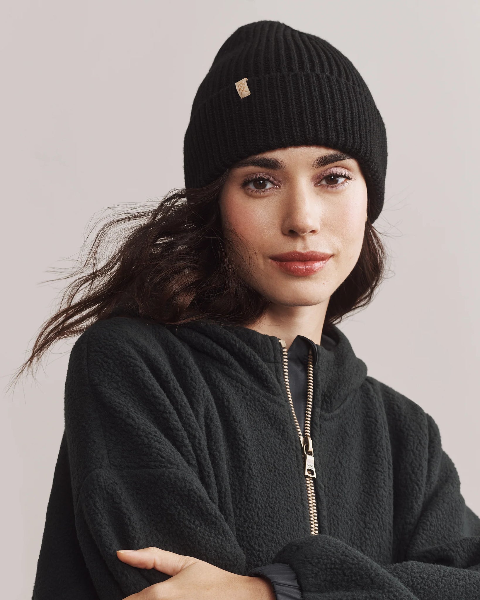 Rib Beanie- Black