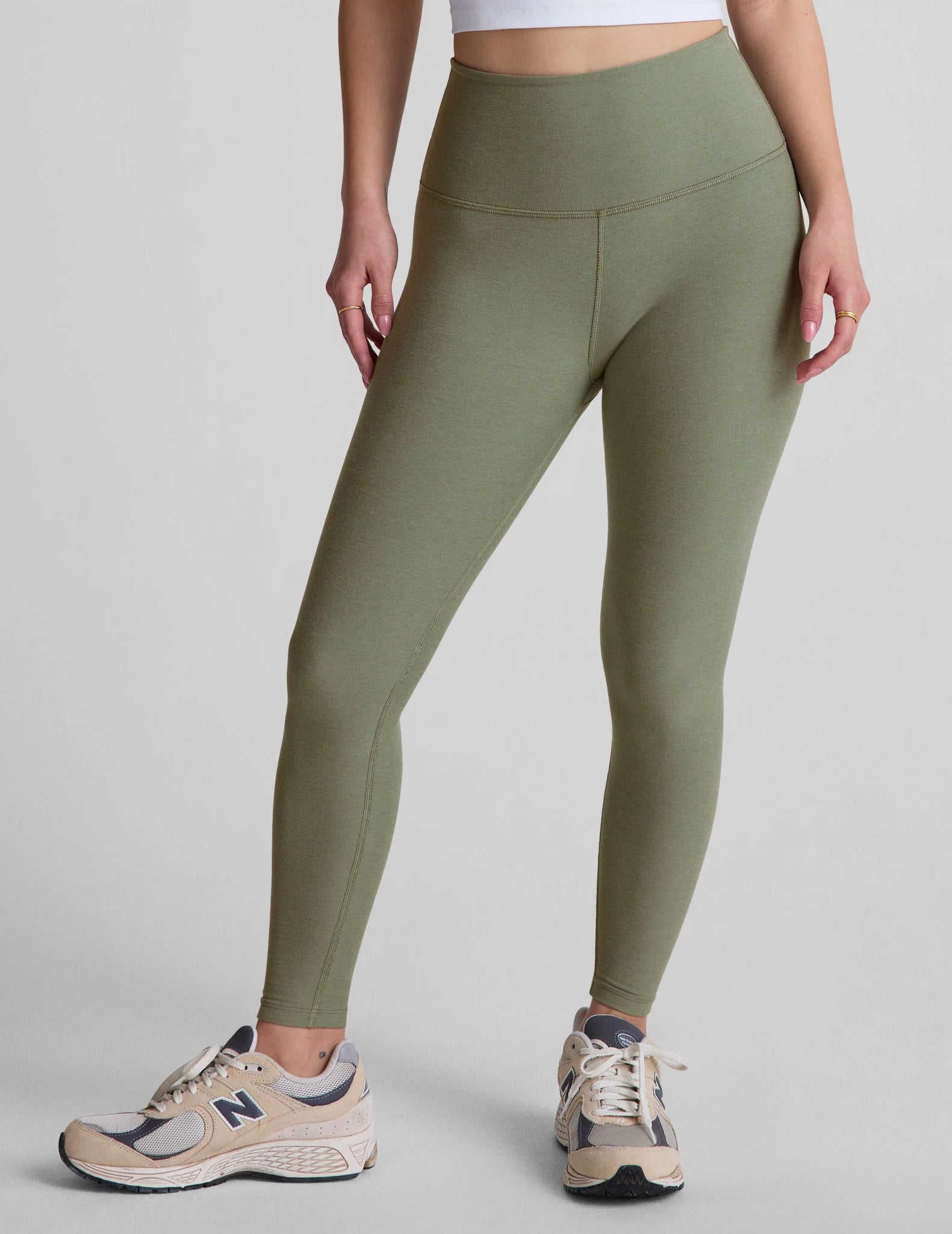 Caught In The Midi HW Legging- Grey Sage Heather