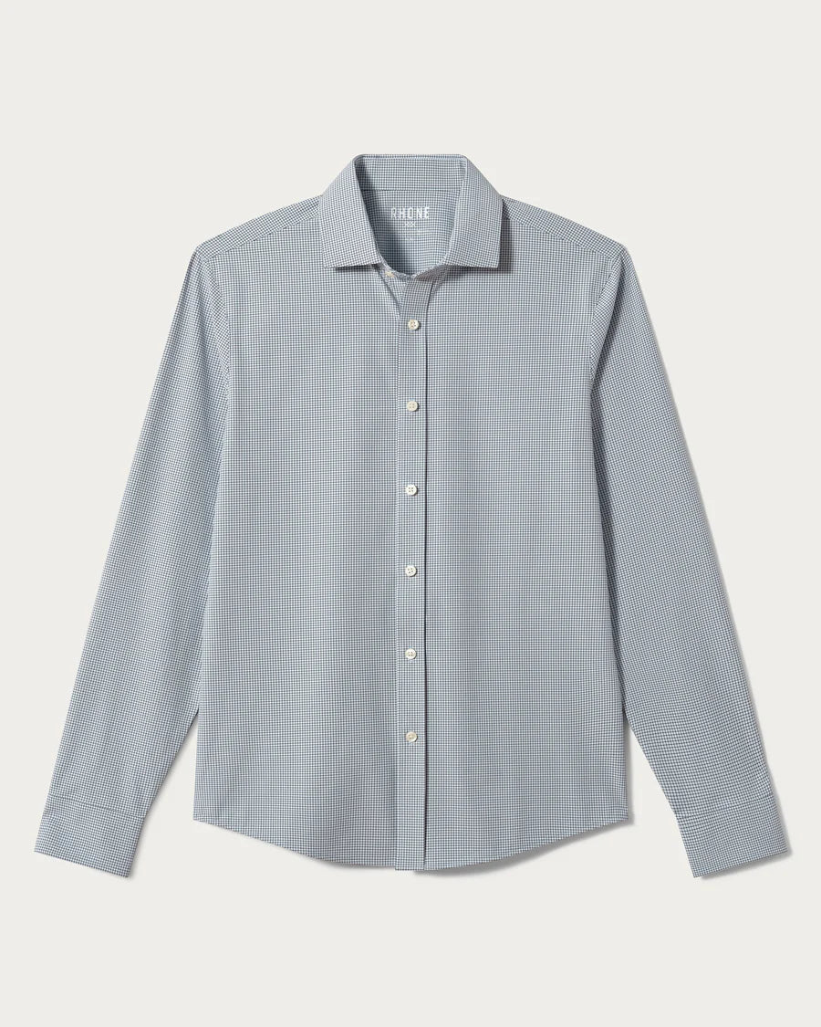 State Of Mind Shirt Slim Fit- Light Blue/Navy Mini Grid