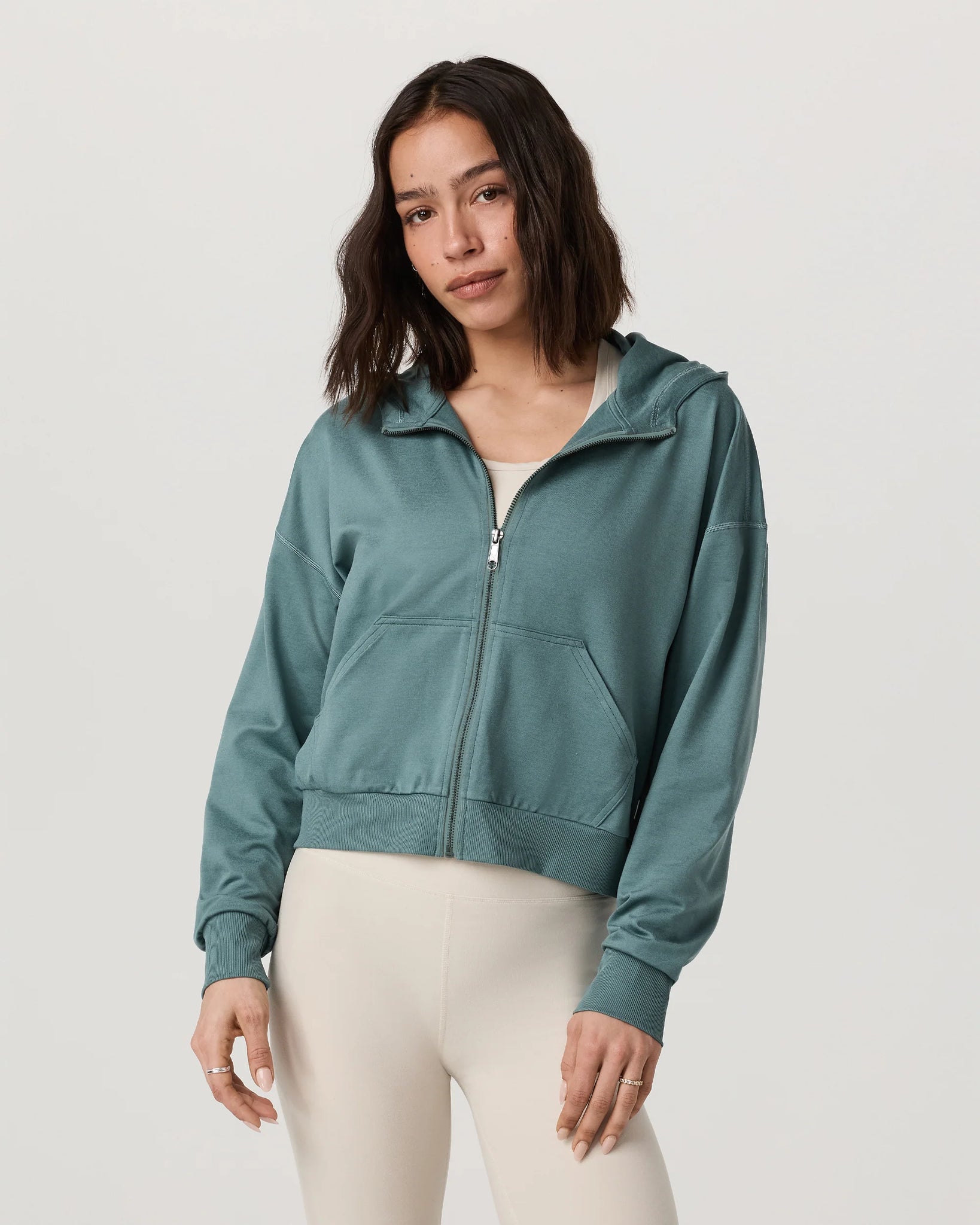 Halo Modern Full Zip Hoodie- Bluegrass Heather