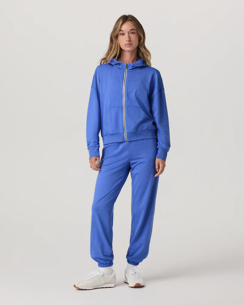 Halo Modern Full Zip Hoodie- Bright Iris Heather