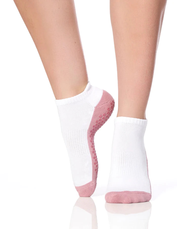 The Sneaker Grip Sock-White/Rosie