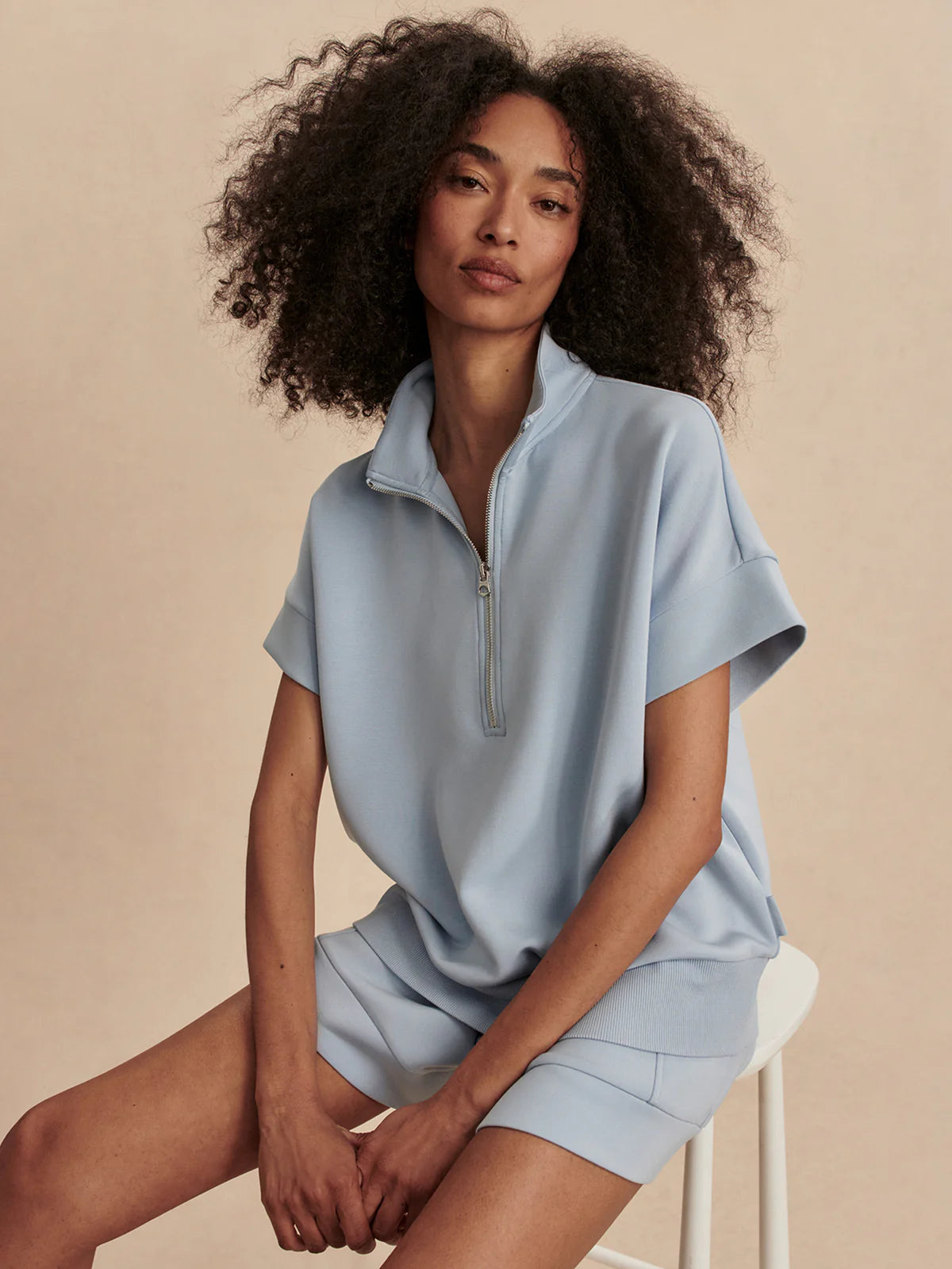 Ritchie Short Sleeve Sweat- Cashmere Blue