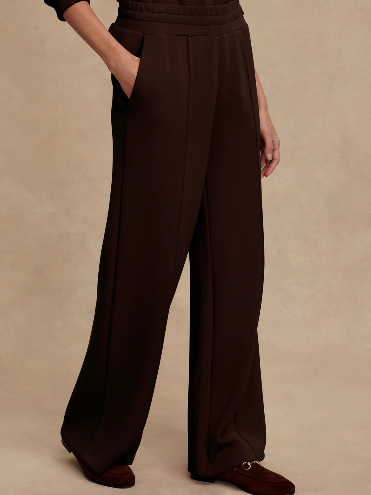 The Wide Leg Pant 28- Coffee Bean Marl