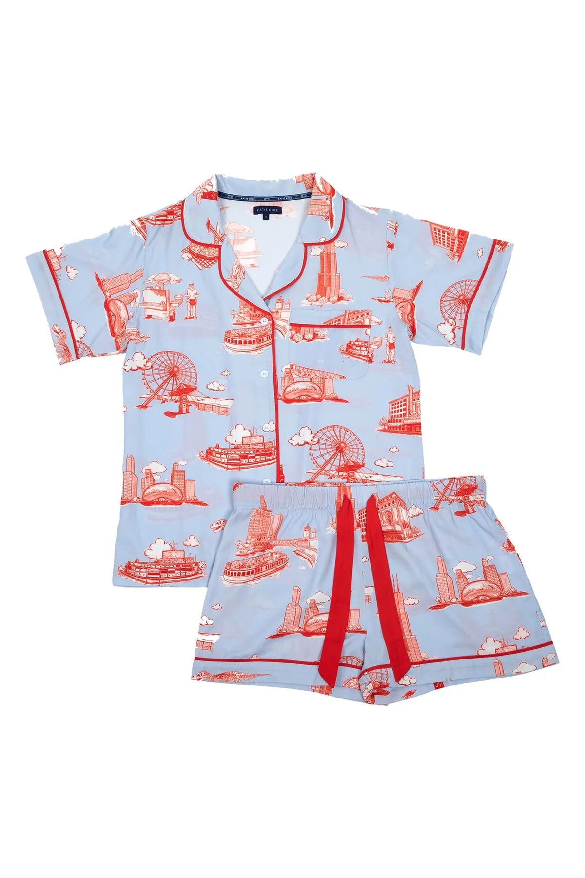 Chicago Toile Pajama Shorts Set